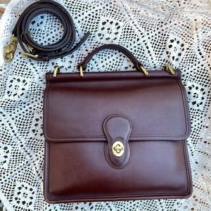 SOLD-Classic Vintage Coach Willis Bag Crossbody Top Handle in Mahogany 9927